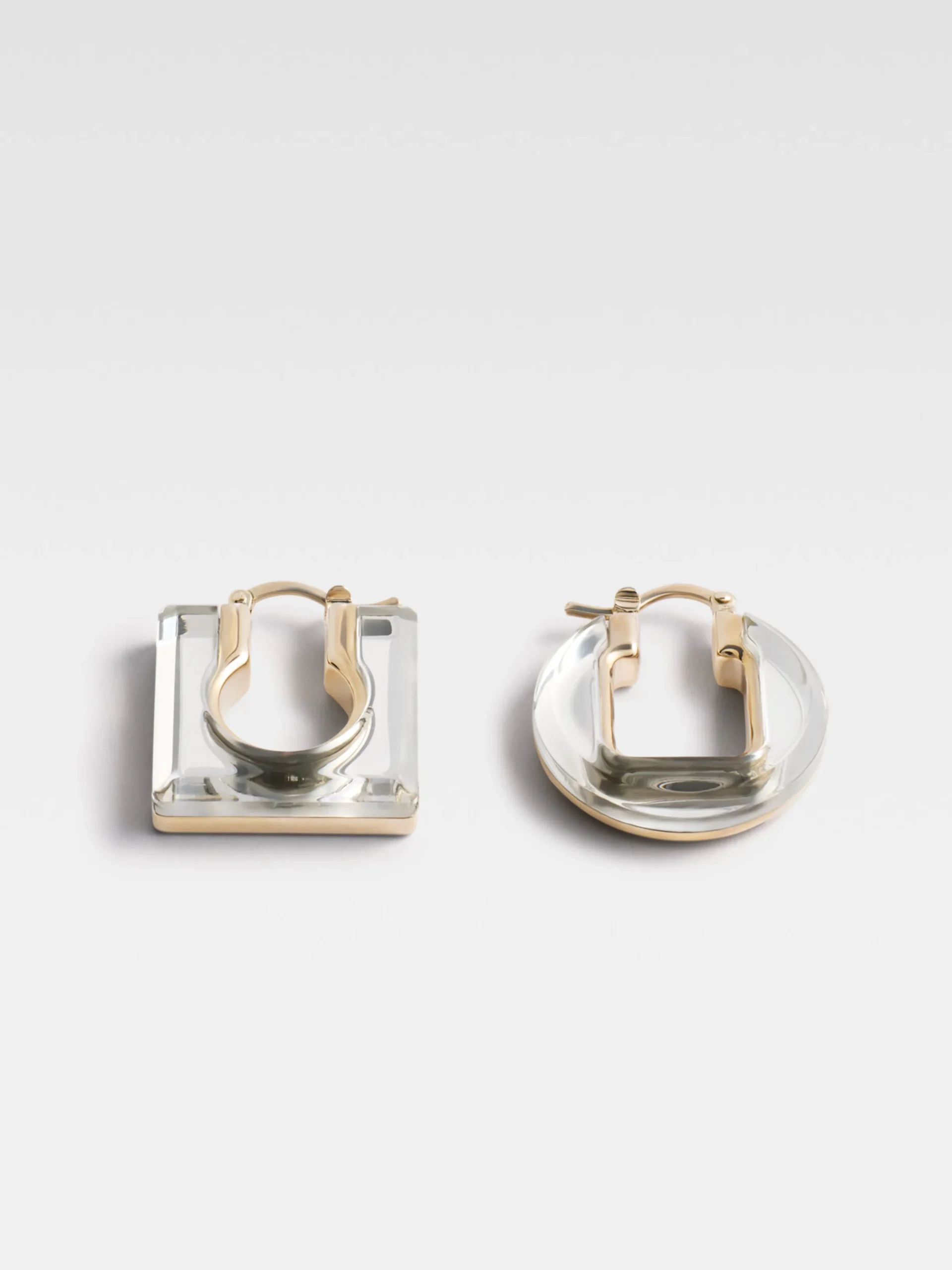 Best Jacquemus De Rond Carré-oorbellen Silver/Transparent