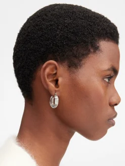 Best Jacquemus De Rond Carré-oorbellen Silver/Transparent