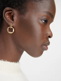 New Jacquemus De Rond Carr&eacute; oorhangers LightGold
