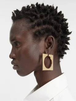 Outlet Jacquemus De Rond Carr&eacute; oorringen LightGold