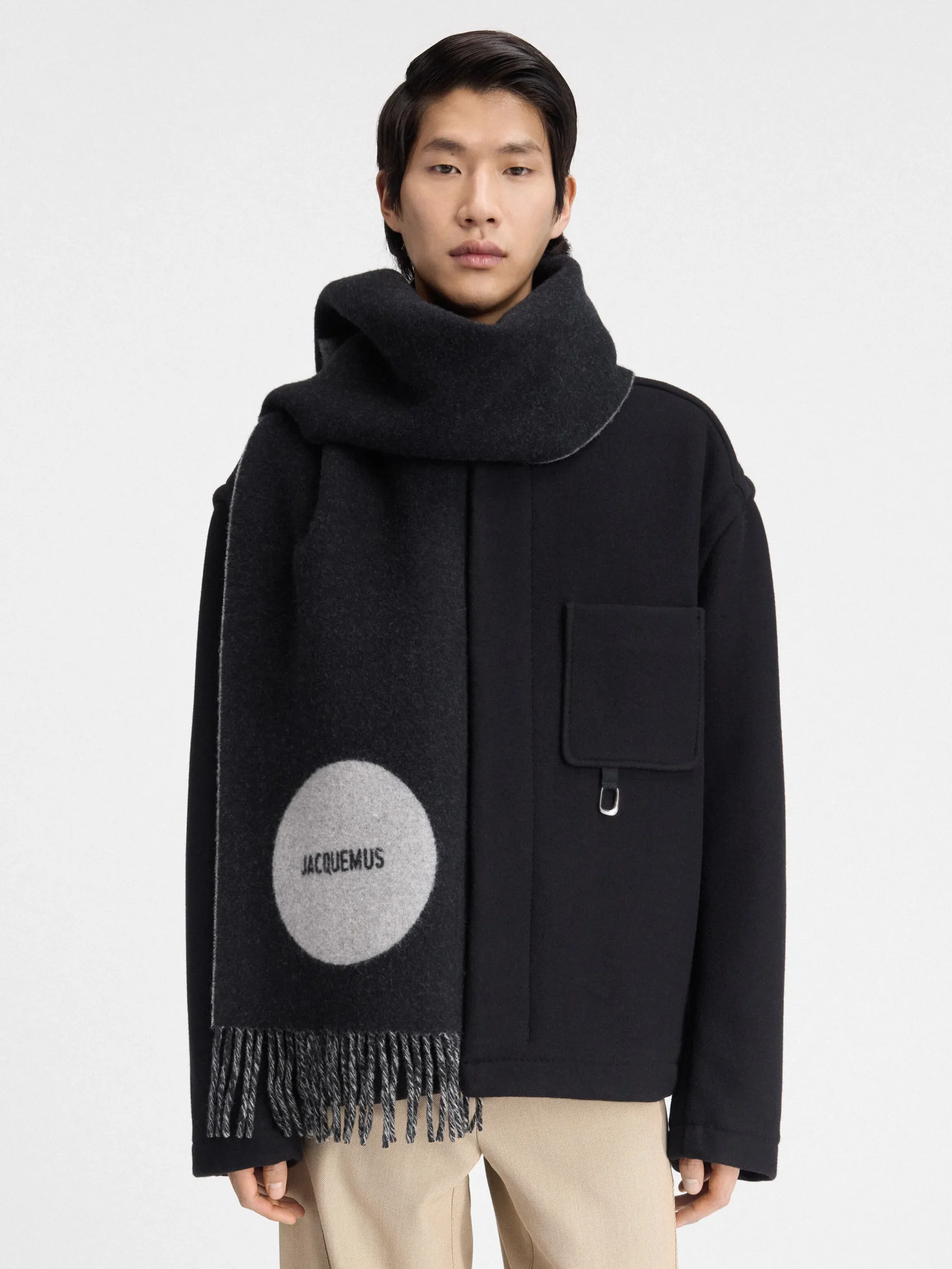 New Jacquemus De Rond Carré sjaal Multi-Black