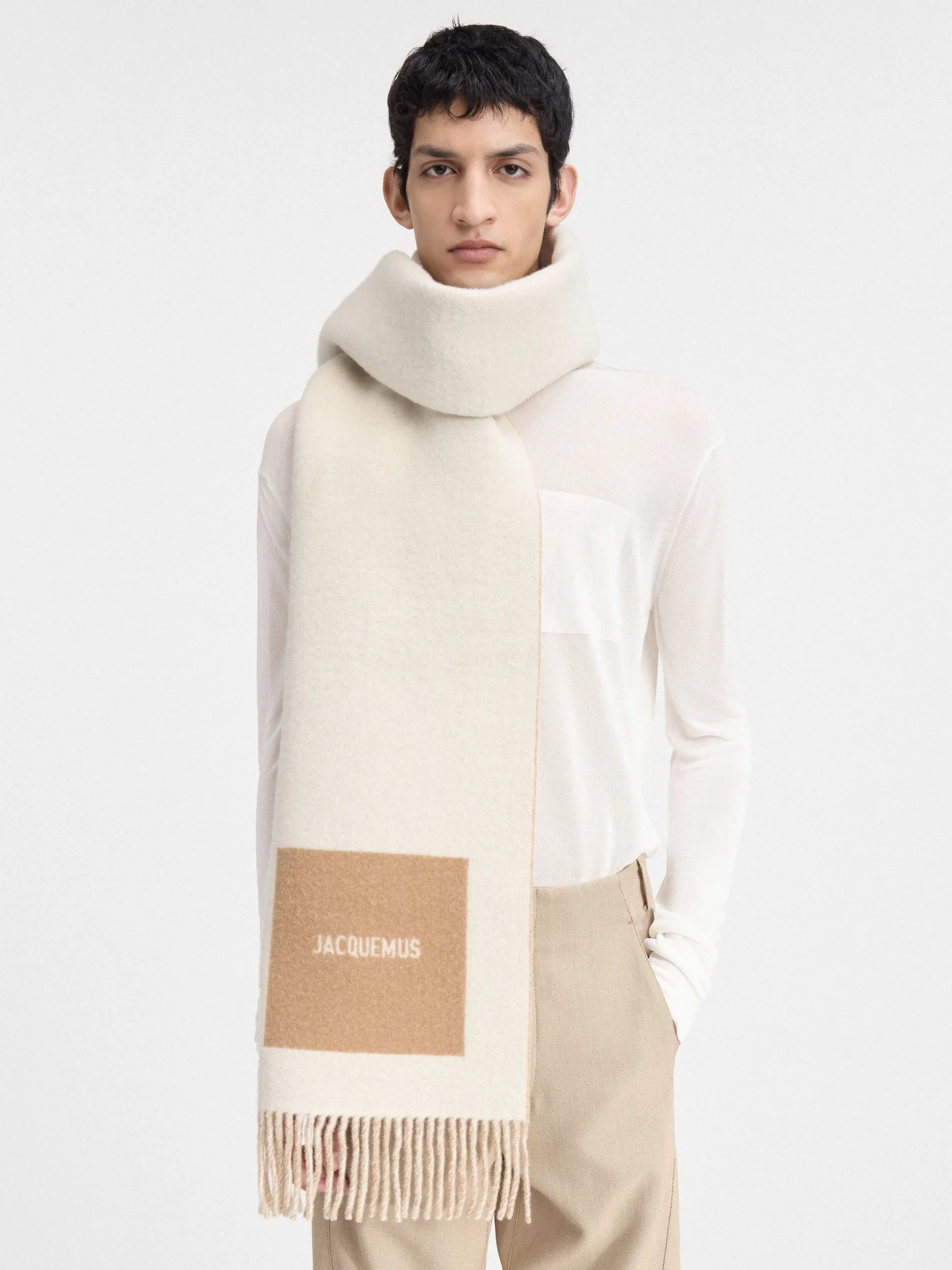 Online Jacquemus De Rond Carré sjaal Multi-Beige