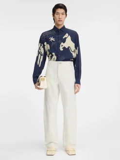 Clearance Jacquemus De Scala de-Nîmes denim broek Off-White