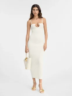 Fashion Jacquemus De Sierra jurk met bandjes Off-White