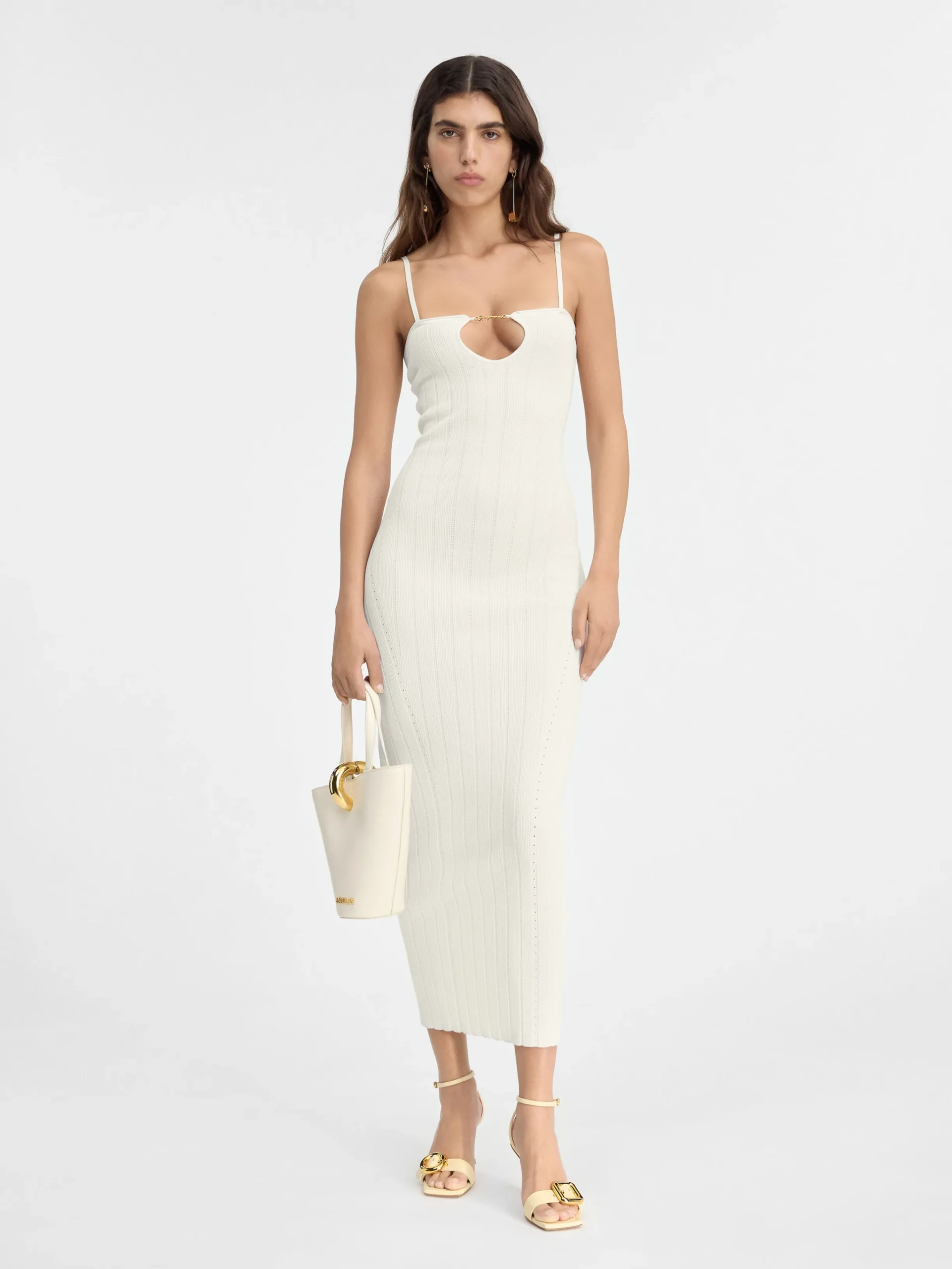 Fashion Jacquemus De Sierra jurk met bandjes Off-White