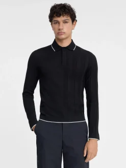 Discount Jacquemus De Tricot polo met lange mouwen Black