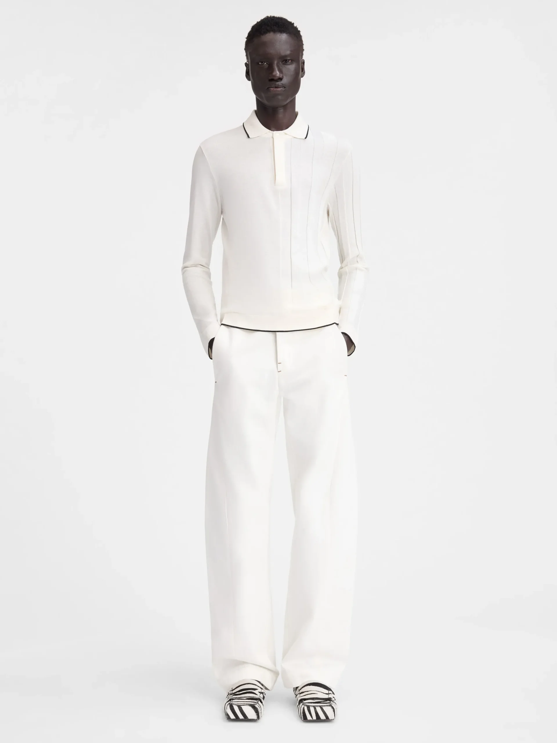 Outlet Jacquemus De Tricot polo met lange mouwen Off-White