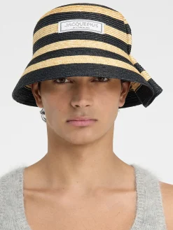 Fashion Jacquemus De Vela hoed Ivory/Black