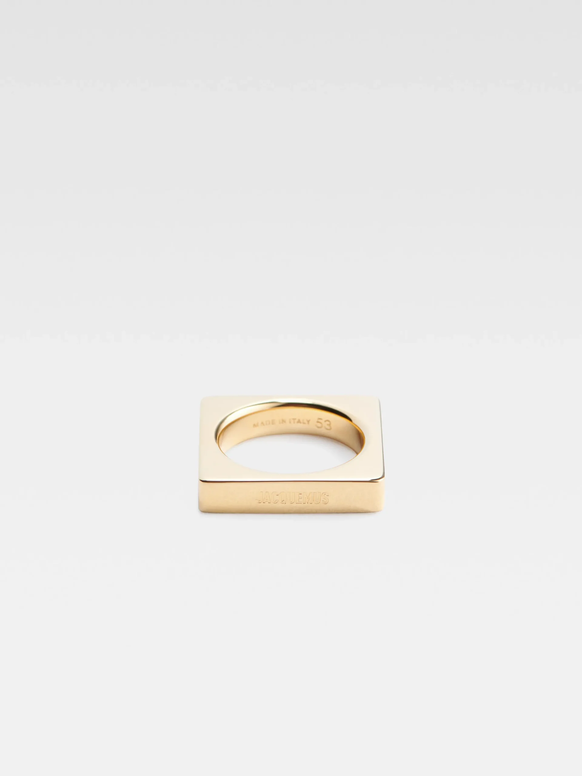 New Jacquemus De vierkante ring LightGold