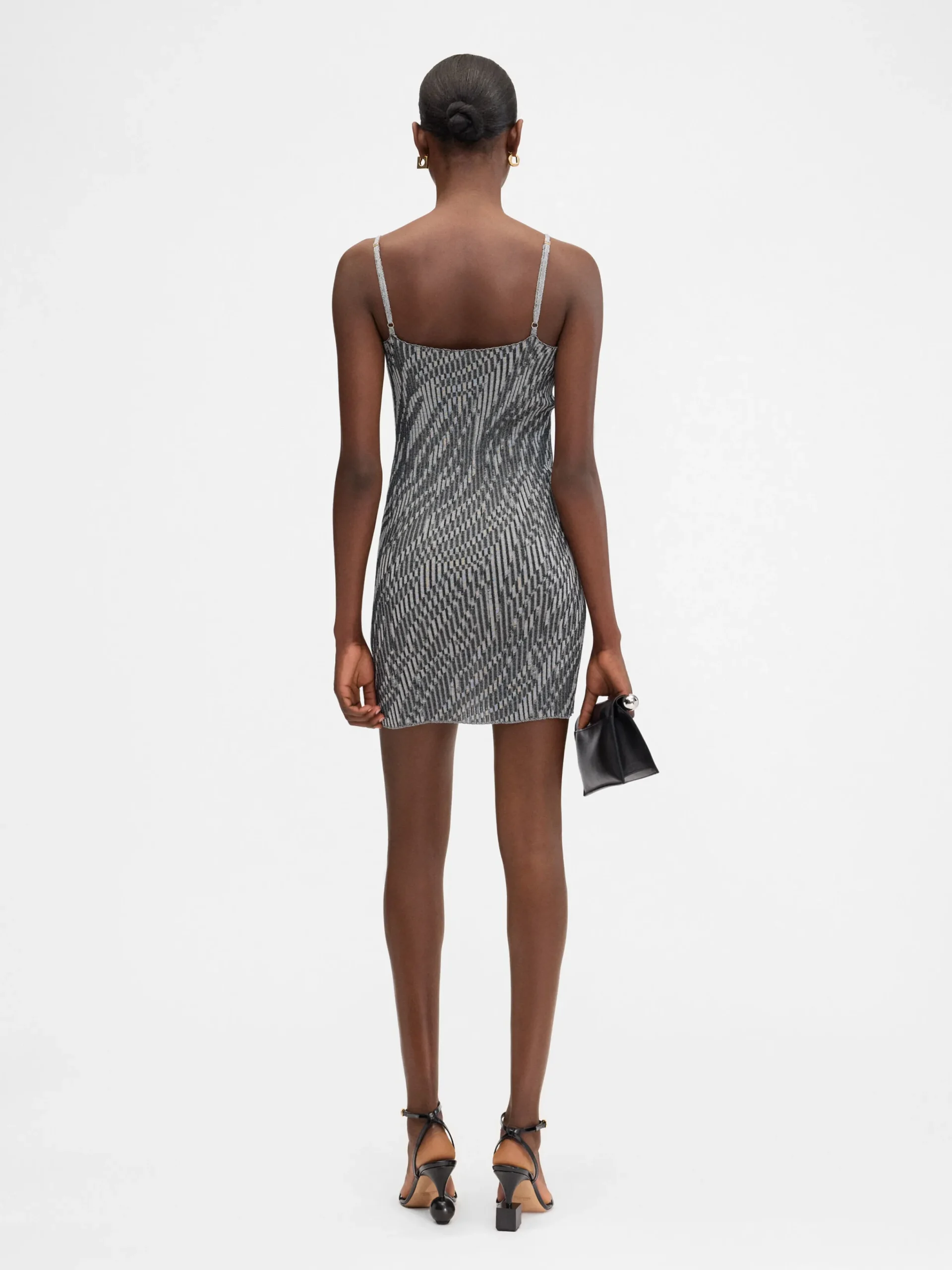 Fashion Jacquemus De Zebra gebreide mini jurk Black&WhiteZebra