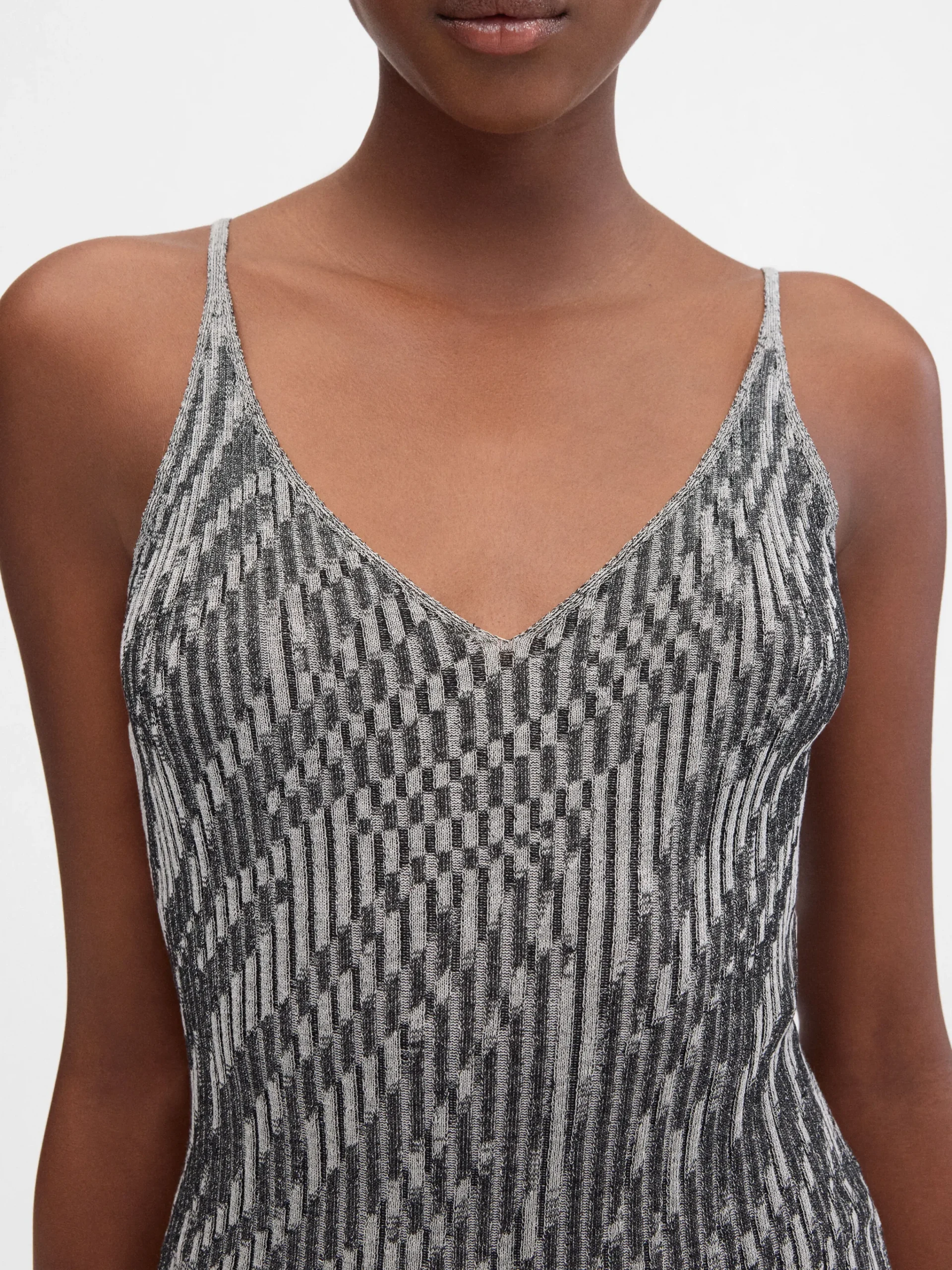 Fashion Jacquemus De Zebra gebreide mini jurk Black&WhiteZebra