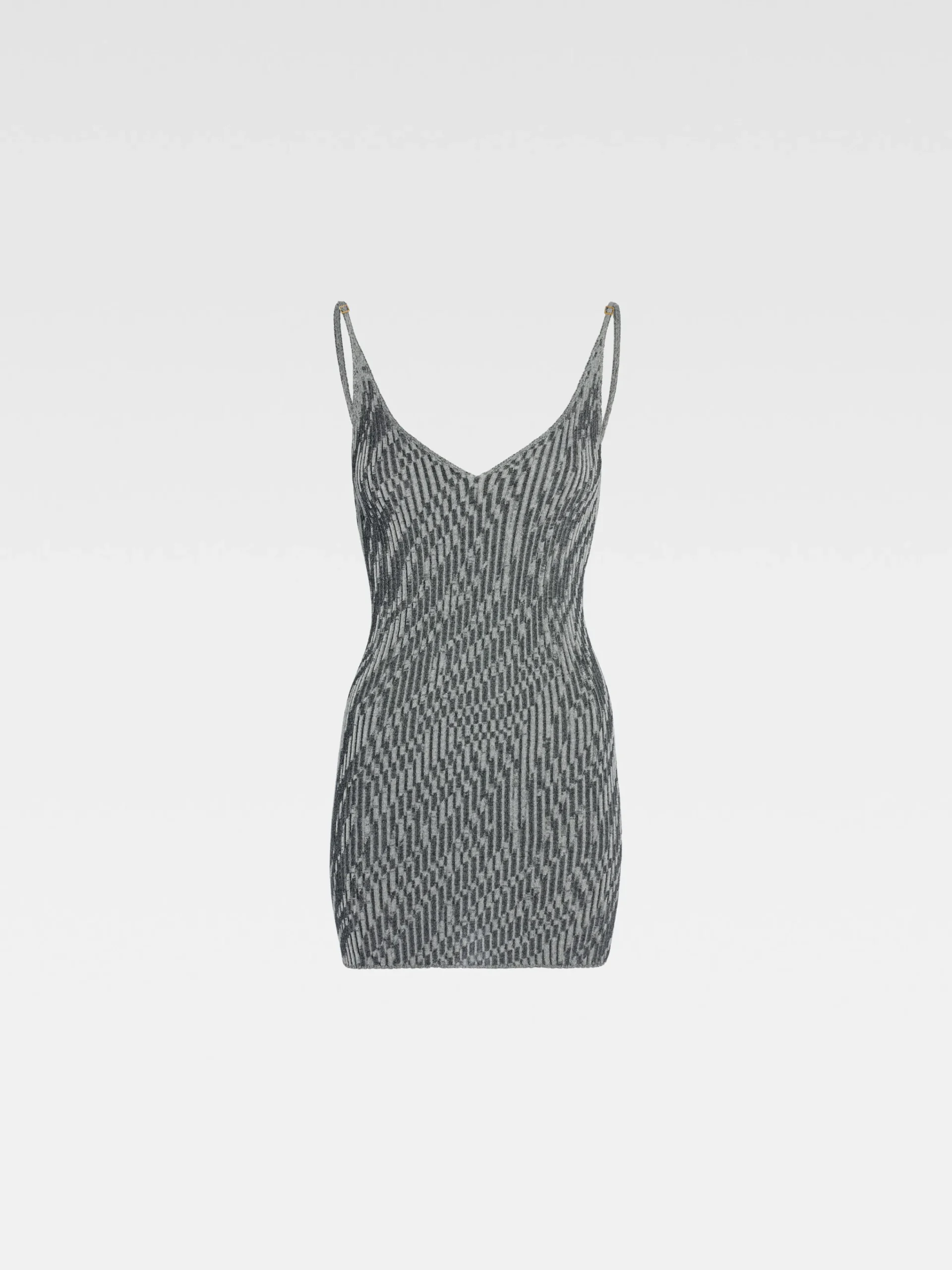 Fashion Jacquemus De Zebra gebreide mini jurk Black&WhiteZebra