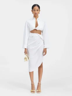 Fashion Jacquemus Het Bahia shirt met korte pasvorm White
