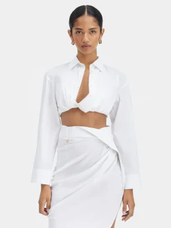 Fashion Jacquemus Het Bahia shirt met korte pasvorm White