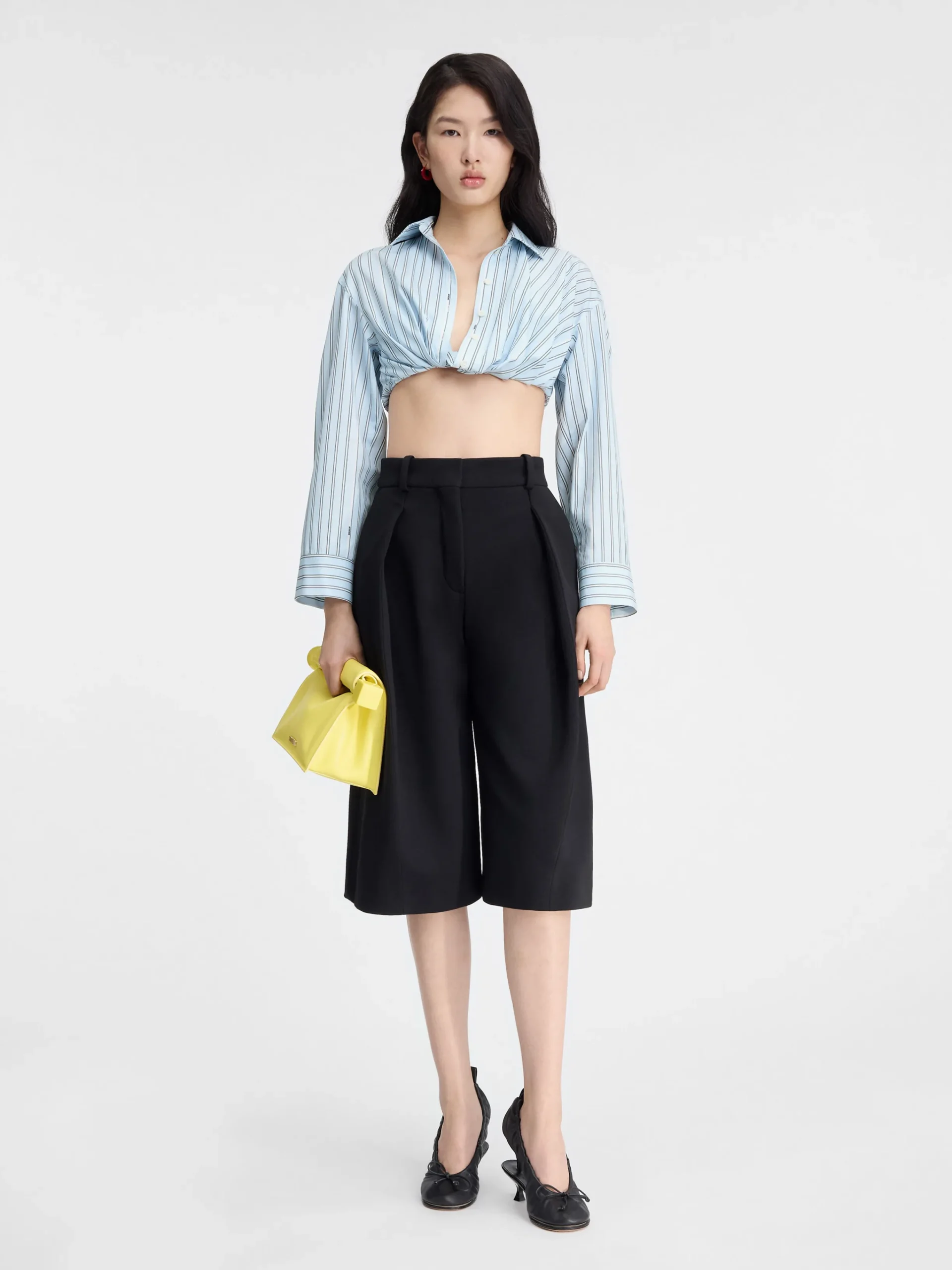 Outlet Jacquemus Het Bahia shirt met korte pasvorm PrintBlueStripes