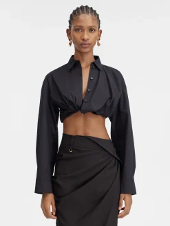 Sale Jacquemus Het Bahia shirt met korte pasvorm Black