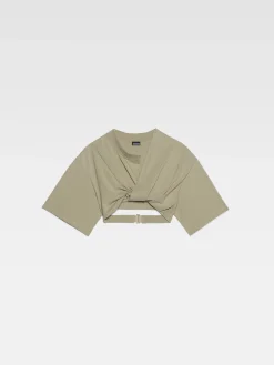 Online Jacquemus Het Bahia T-shirt met korte pasvorm LightKhaki