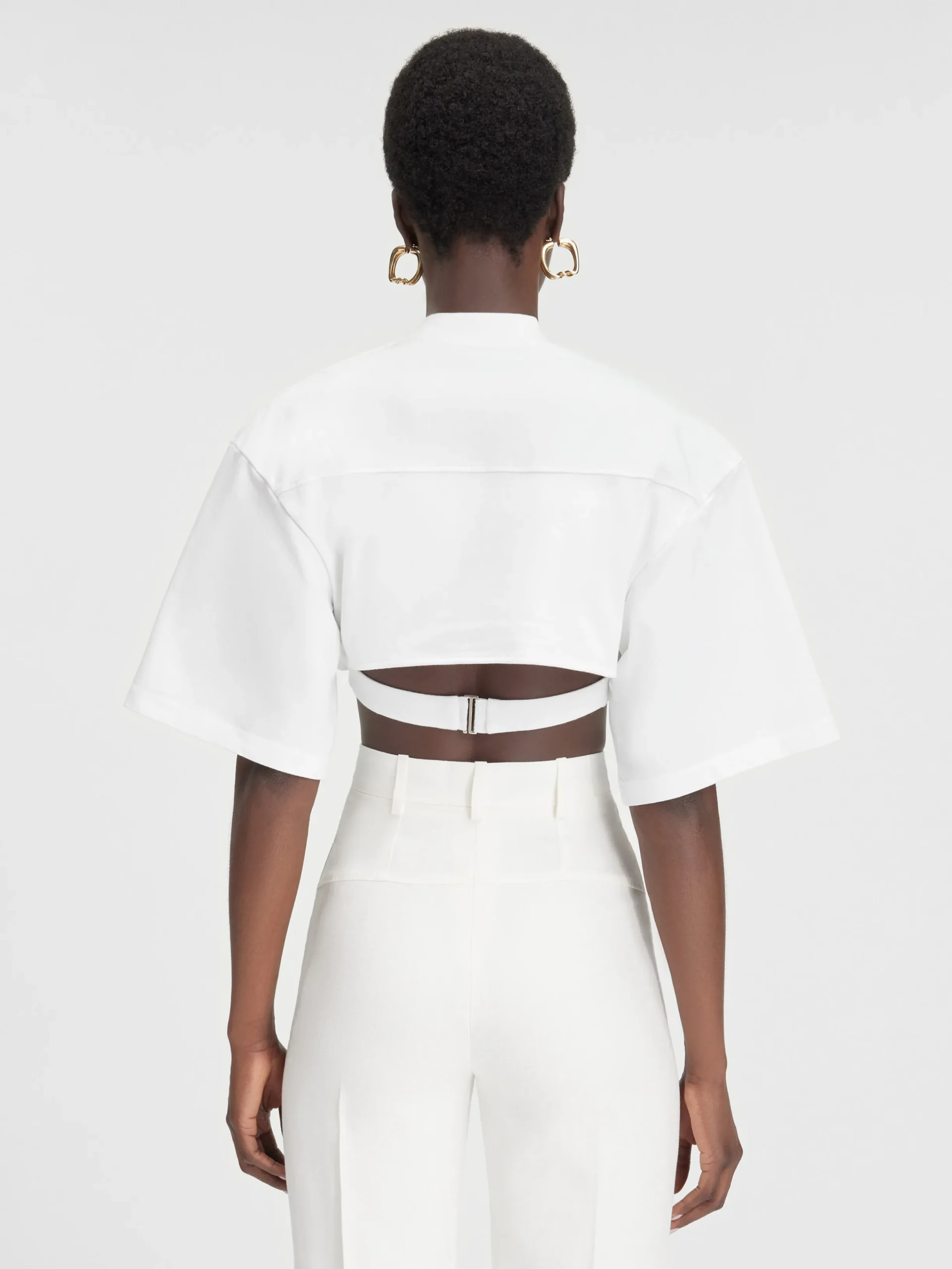 New Jacquemus Het Bahia T-shirt met korte pasvorm White