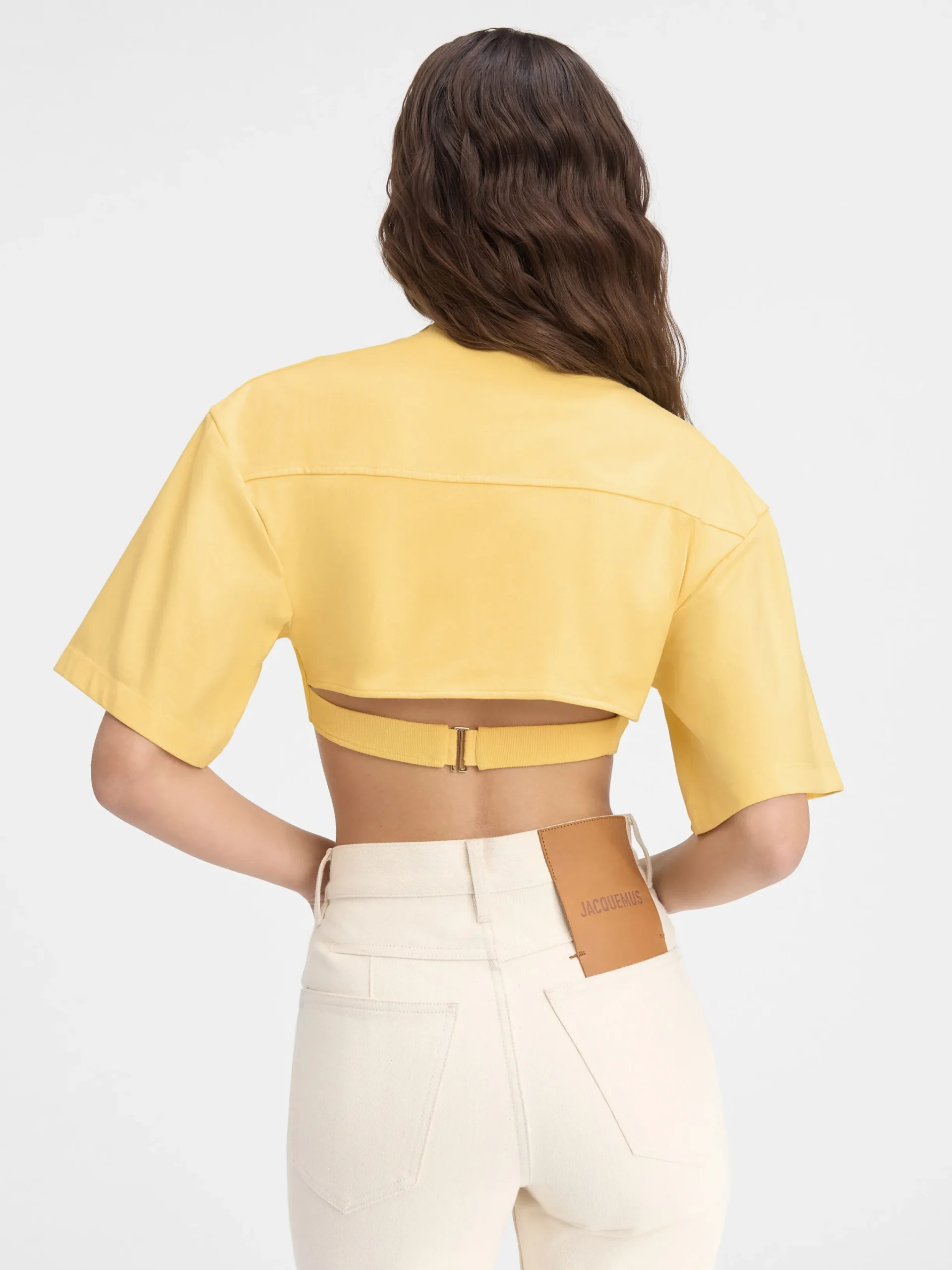 New Jacquemus Het Bahia T-shirt met korte pasvorm LightYellow