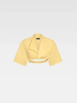 New Jacquemus Het Bahia T-shirt met korte pasvorm LightYellow