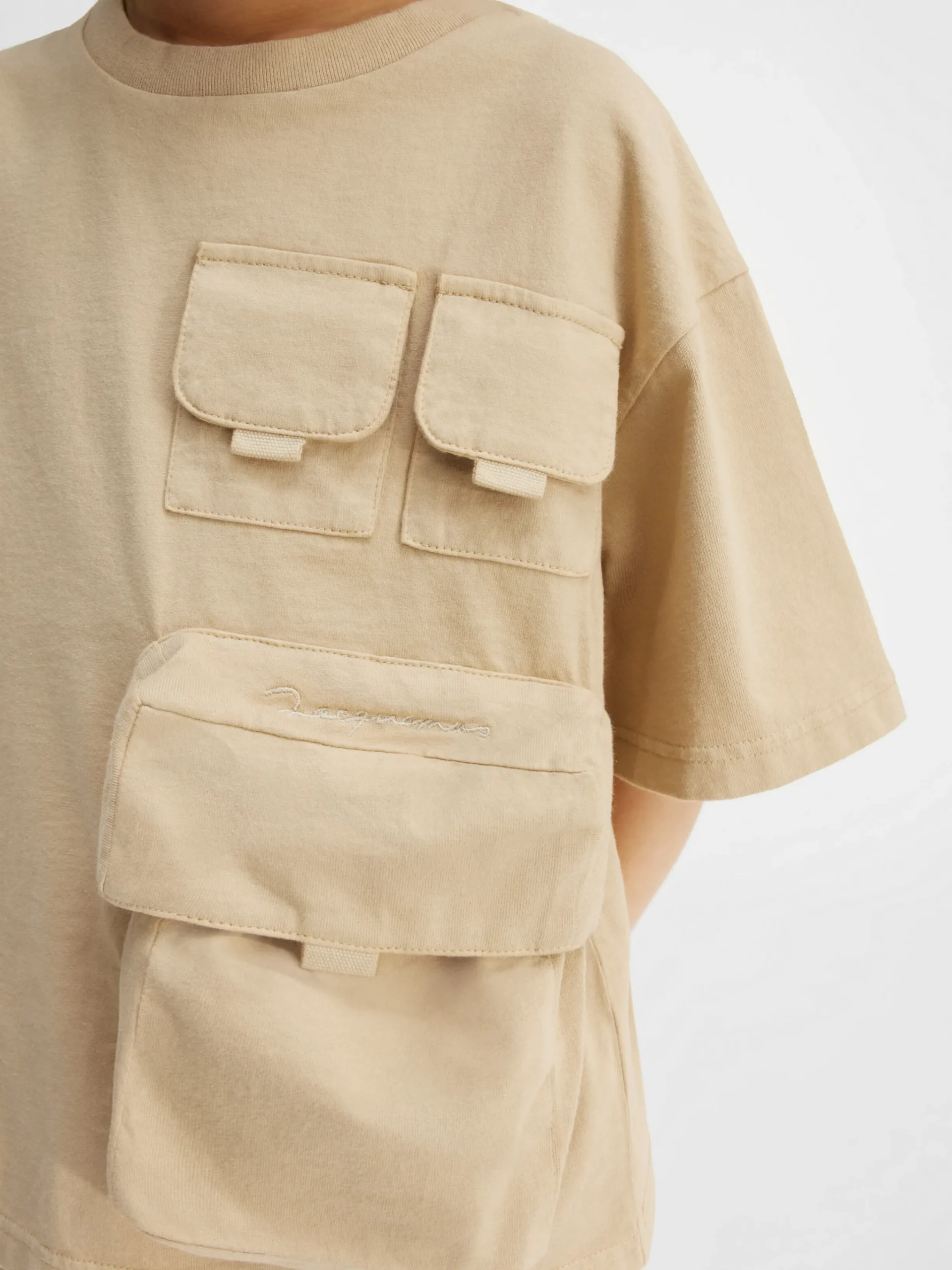 New Jacquemus Het Bolso T-shirt voor kinderen DarkBeige