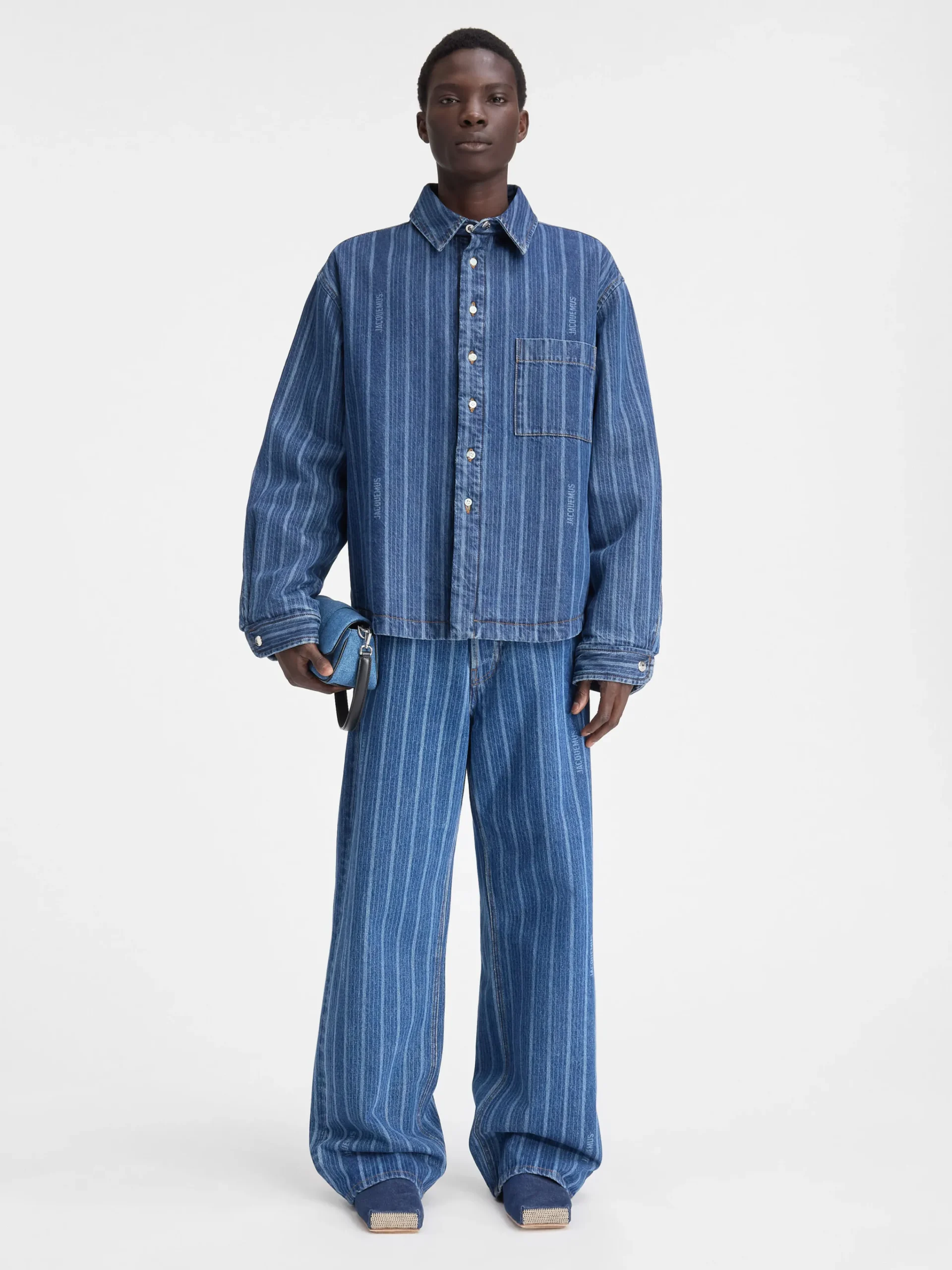 Discount Jacquemus Het Boulanger shirt PrintBlueStripes