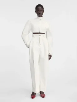 Hot Jacquemus Het Cabrio de-N&icirc;mes denim jack Off-White