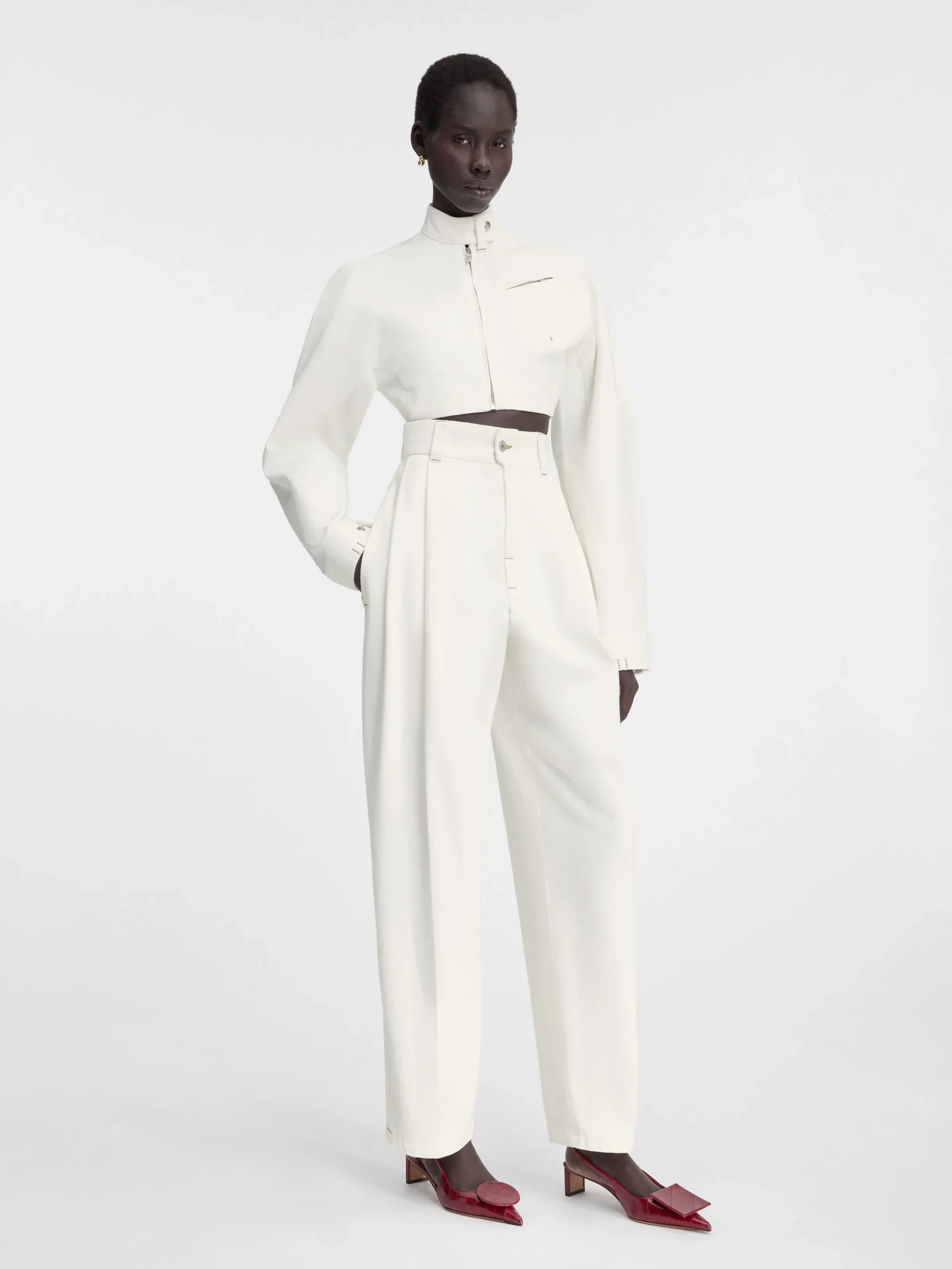 Hot Jacquemus Het Cabrio de-Nîmes denim jack Off-White