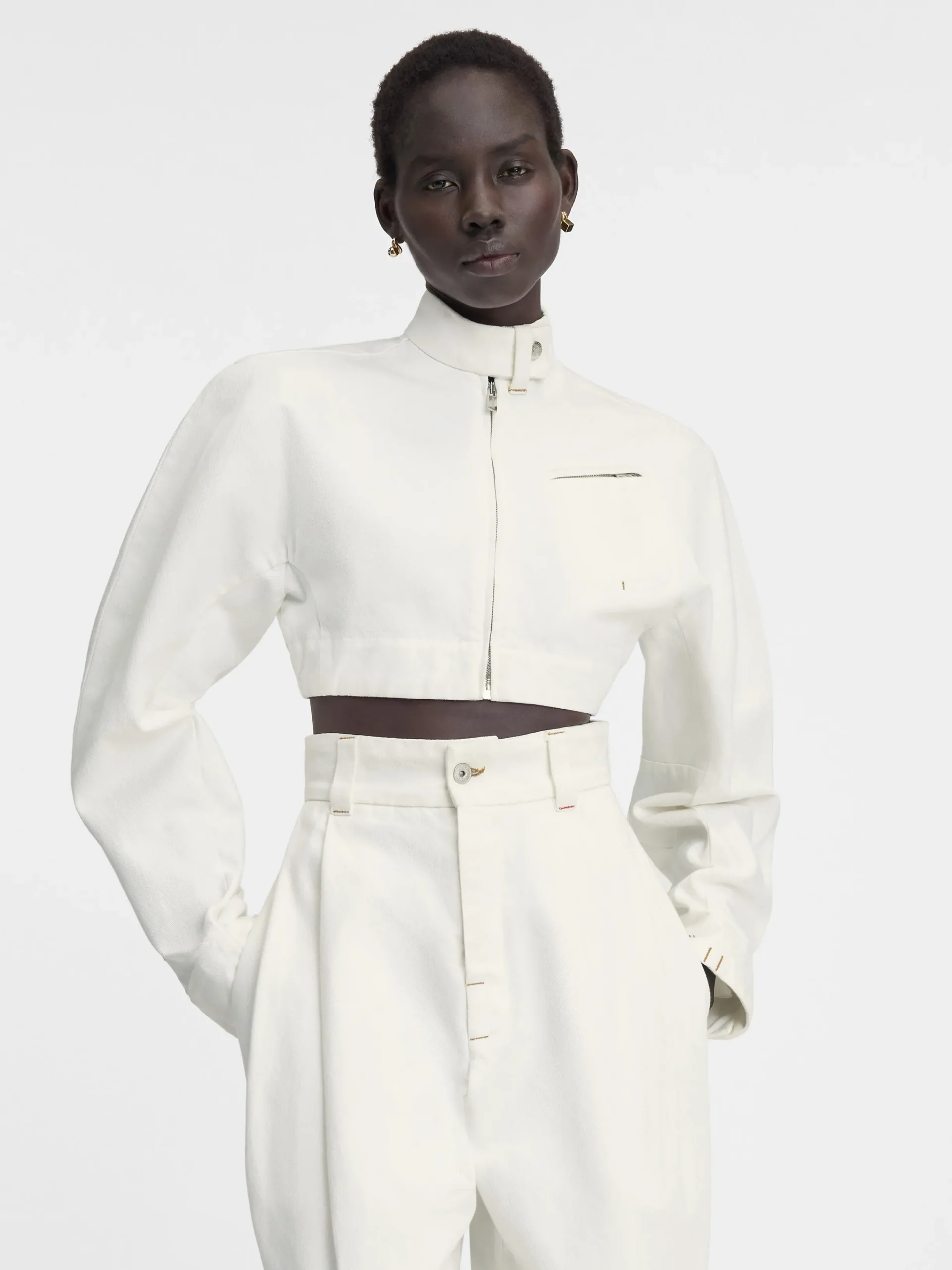 Hot Jacquemus Het Cabrio de-Nîmes denim jack Off-White