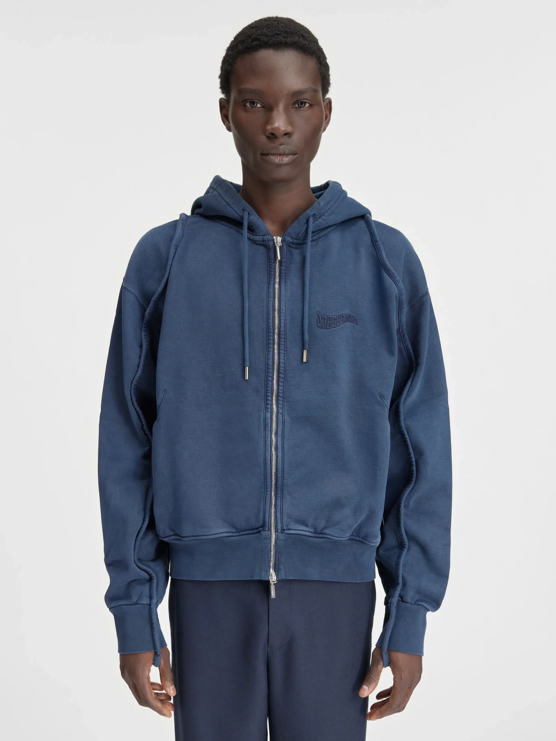 Discount Jacquemus Het Camargue sweatshirt met rits DarkNavy