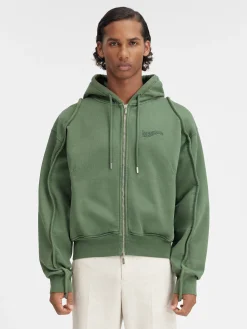 Fashion Jacquemus Het Camargue sweatshirt met rits DarkGreen