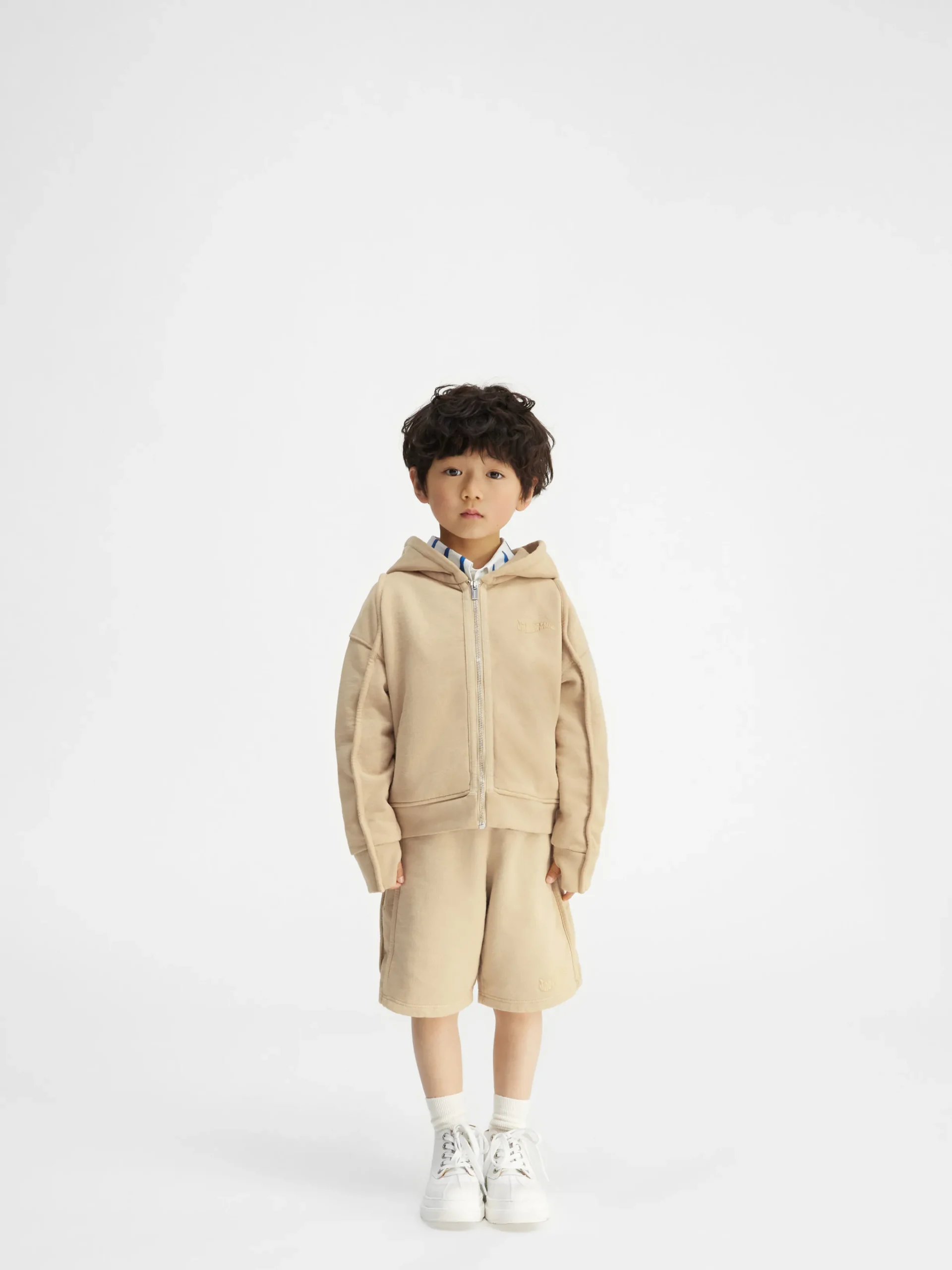 Sale Jacquemus Het Camargue sweatshirt met rits voor kinderen DarkBeige