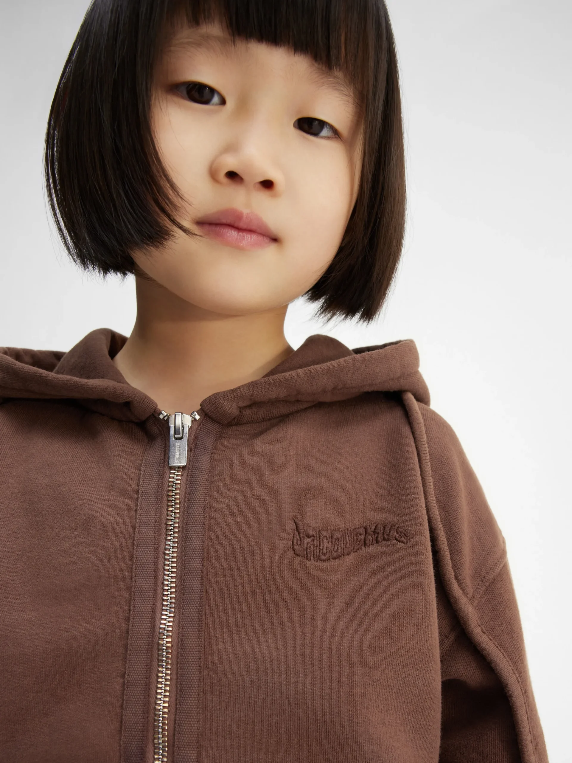 Discount Jacquemus Het Camargue sweatshirt met rits voor kinderen DarkBrown