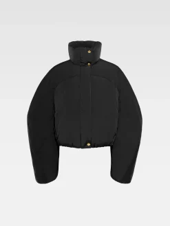 Discount Jacquemus Het Caraco cropped gewatteerde jasje Black