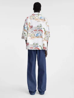 Fashion Jacquemus Het Casaco shirt PrintCapriCarsWhite