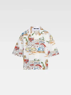 Fashion Jacquemus Het Casaco shirt PrintCapriCarsWhite