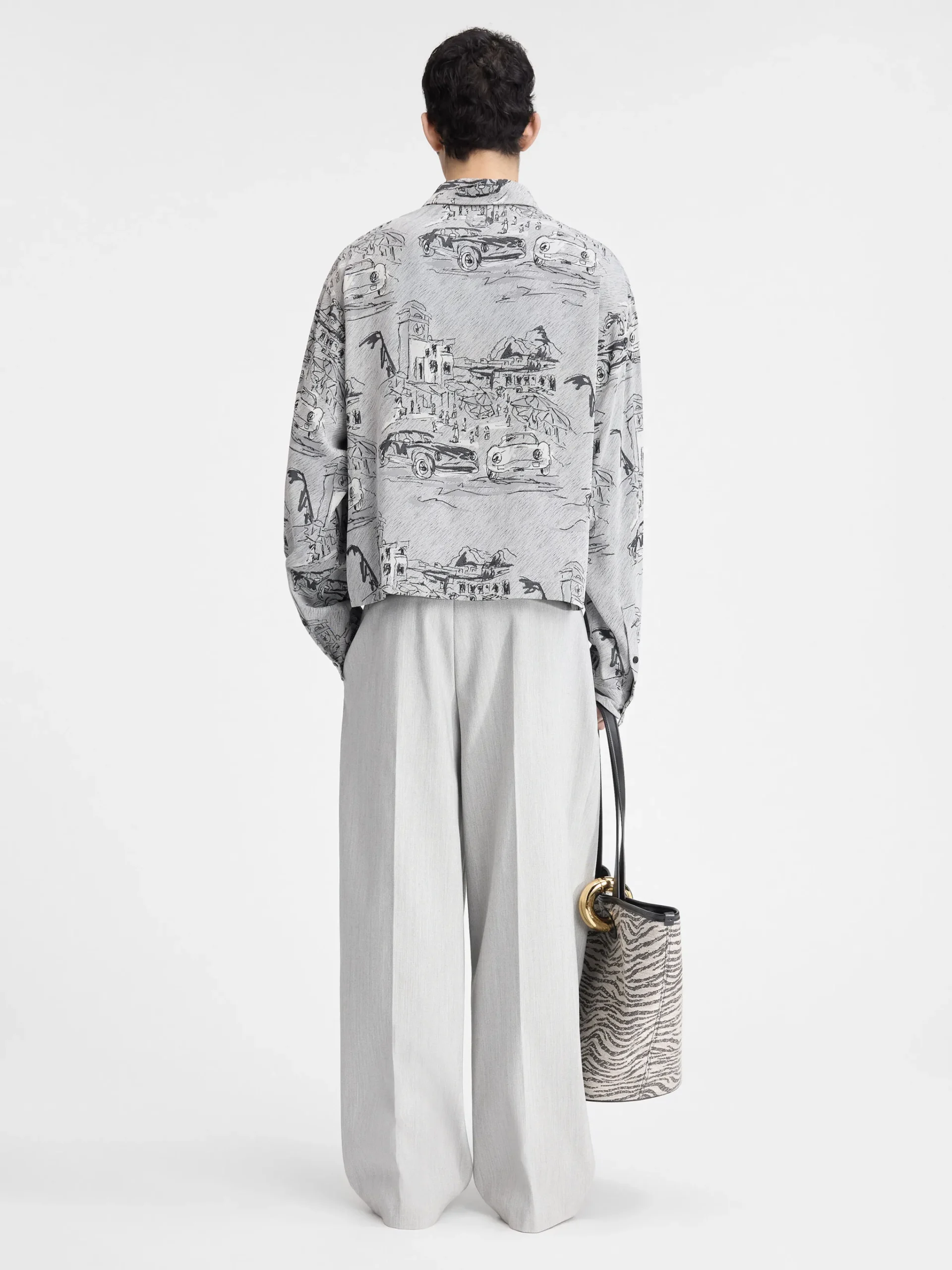 Online Jacquemus Het Corto shirt JacquardCapriCarsGrey