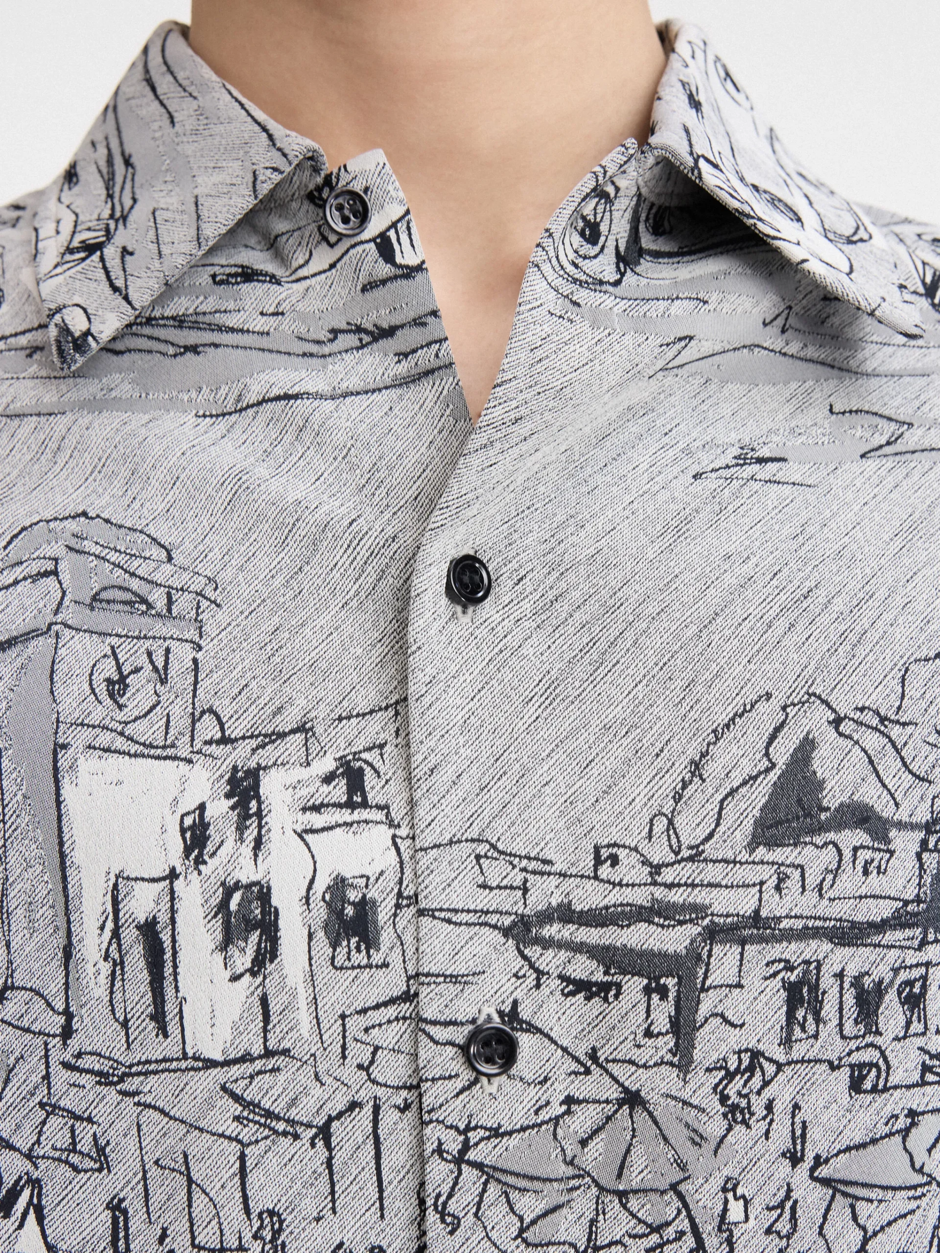 Online Jacquemus Het Corto shirt JacquardCapriCarsGrey