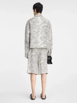 Online Jacquemus Het Corto shirt JacquardMottledZebraBlack
