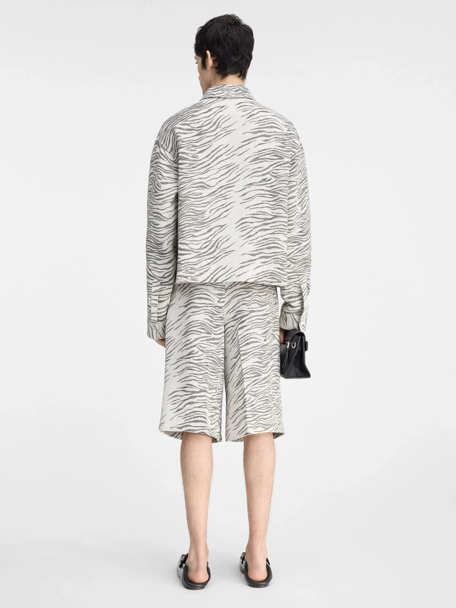 Online Jacquemus Het Corto shirt JacquardMottledZebraBlack
