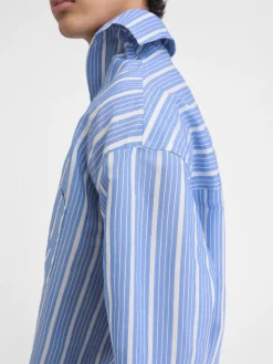New Jacquemus Het Cuadro shirt JacquardBlue/White