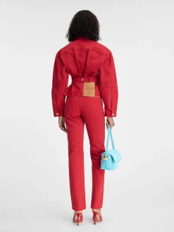Outlet Jacquemus Het de-Nîmes denim jack Red