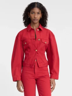 Outlet Jacquemus Het de-Nîmes denim jack Red