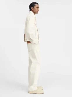 Fashion Jacquemus Het de-N&icirc;mes denim jack Off-white/Tabac