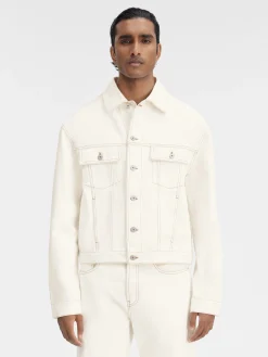 Fashion Jacquemus Het de-Nîmes denim jack Off-white/Tabac