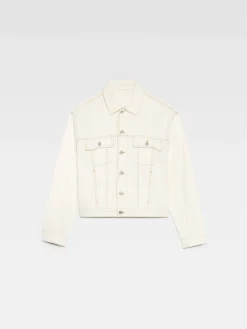 Fashion Jacquemus Het de-Nîmes denim jack Off-white/Tabac