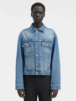 Fashion Jacquemus Het de-Nîmes denim jack Blue/Tabac