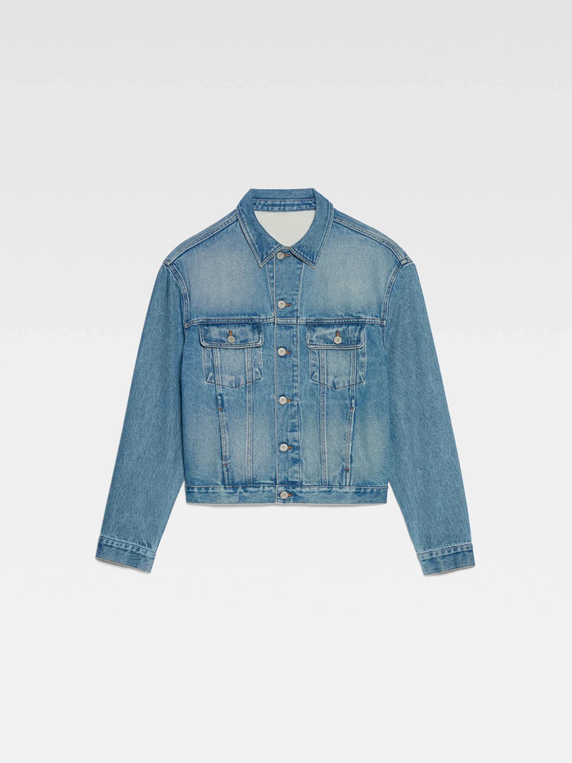 Fashion Jacquemus Het de-Nîmes denim jack Blue/Tabac