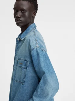 Hot Jacquemus Het de-Nîmes denim shirt Blue/Tabac