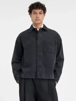 Discount Jacquemus Het de-Nîmes denim shirt Black